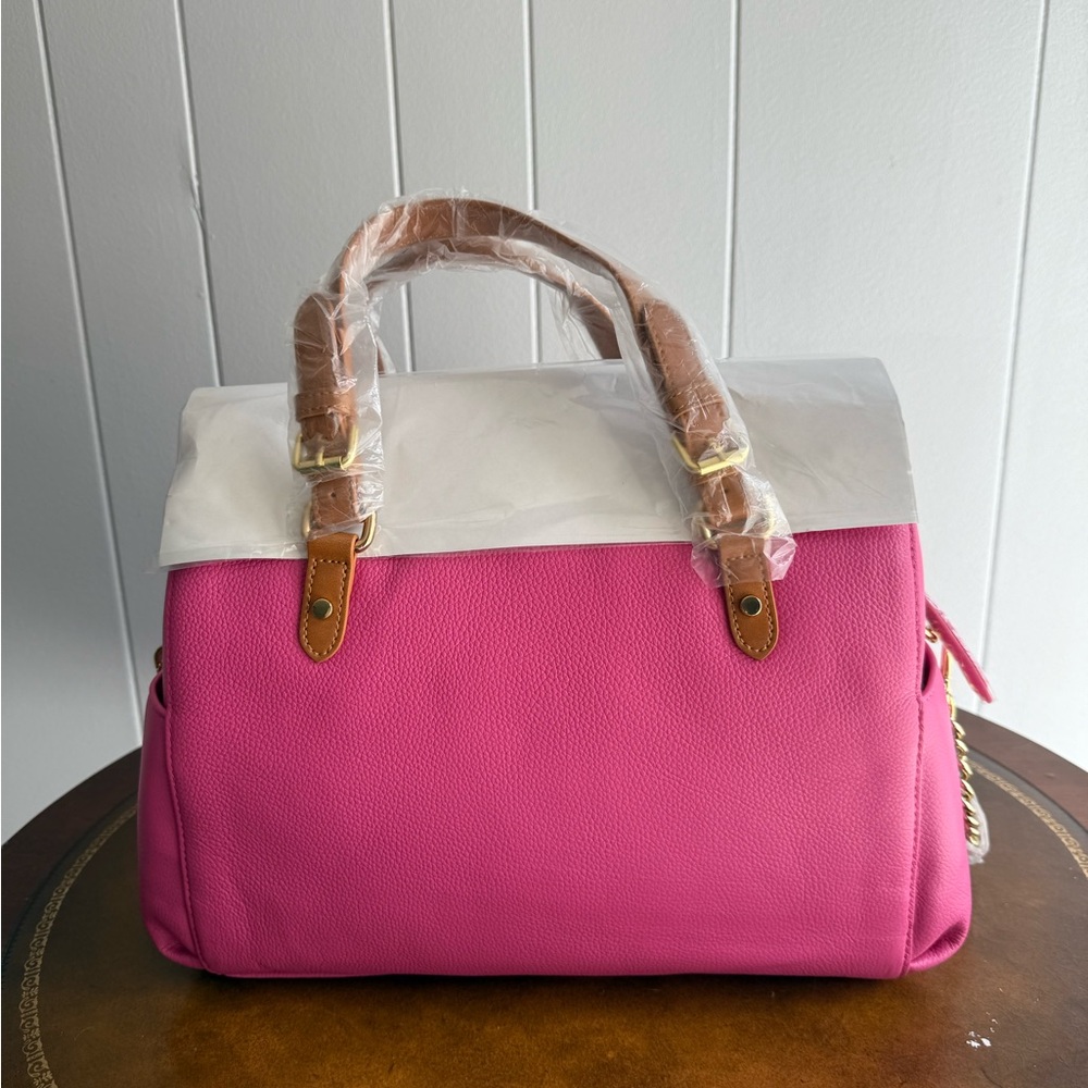Emma and Sophia Pink Leather Handbag